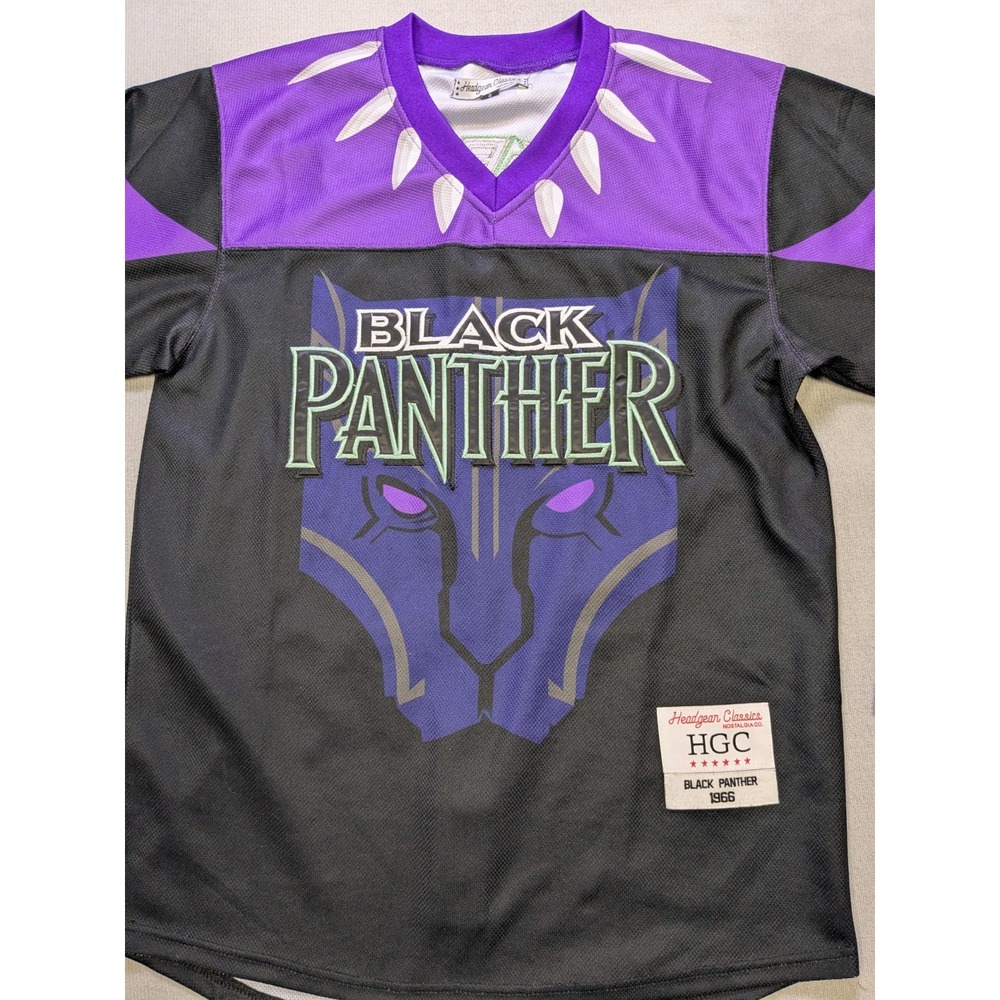 Black Panther Jersey Mens Small Black Purple Headgear Classics Hockey Wakanda - Picture 3 of 16